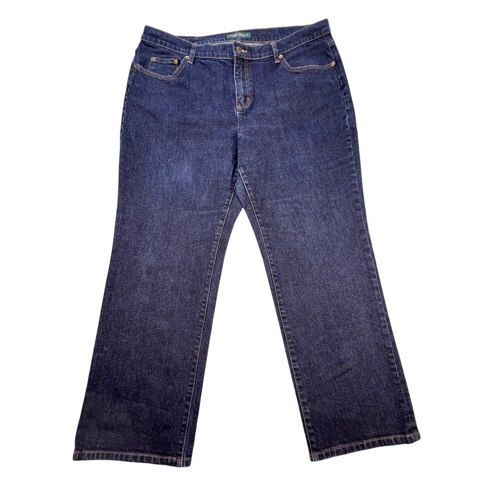 LRL Lauren Jeans Co Dark Blue Denim Jeans Womens 18W Straight Leg Stretch